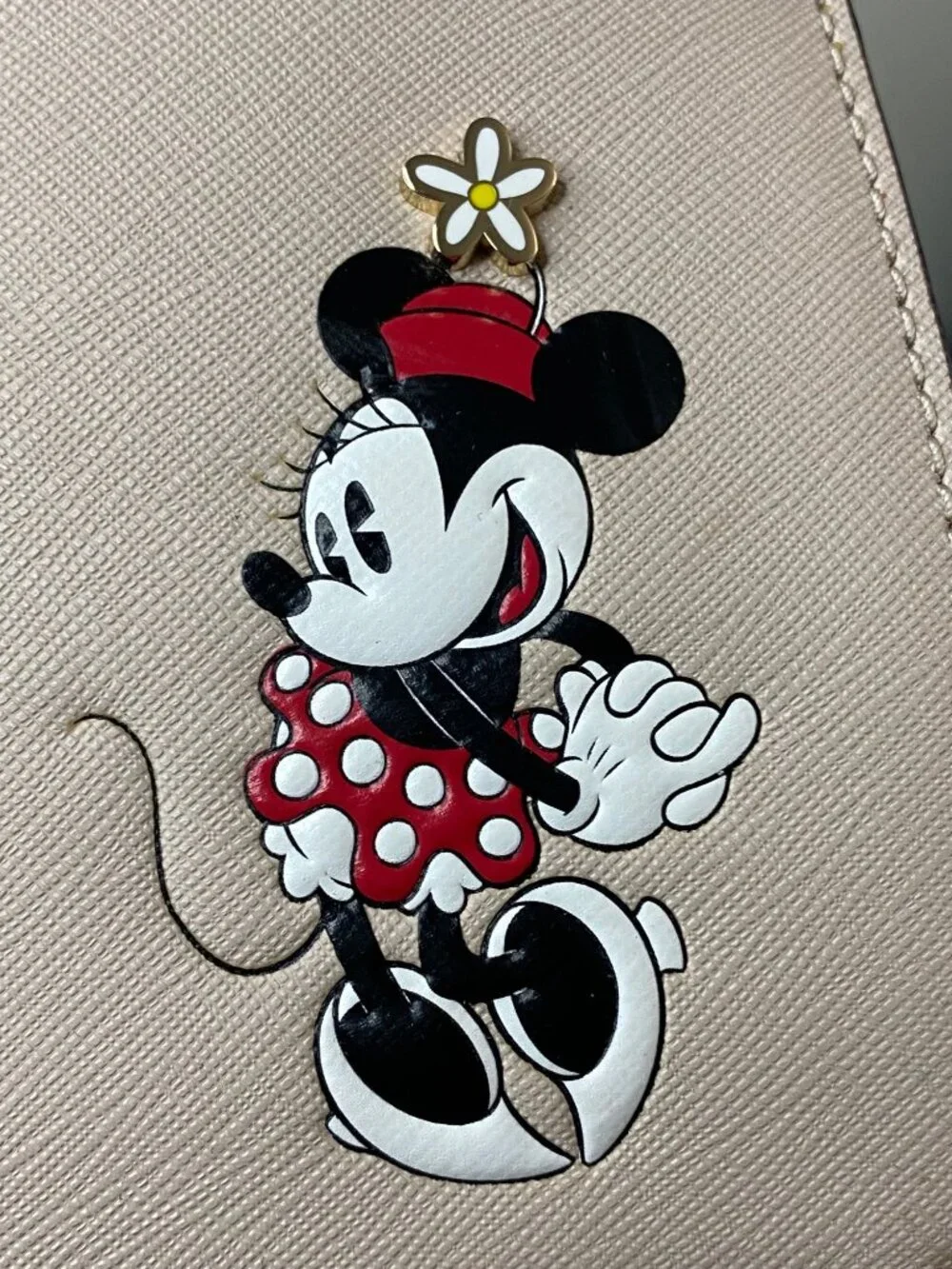 Kate Spade New York Minnie Mouse Crossbody Bag Beige Leather Chain Strap - Picture 9 of 14